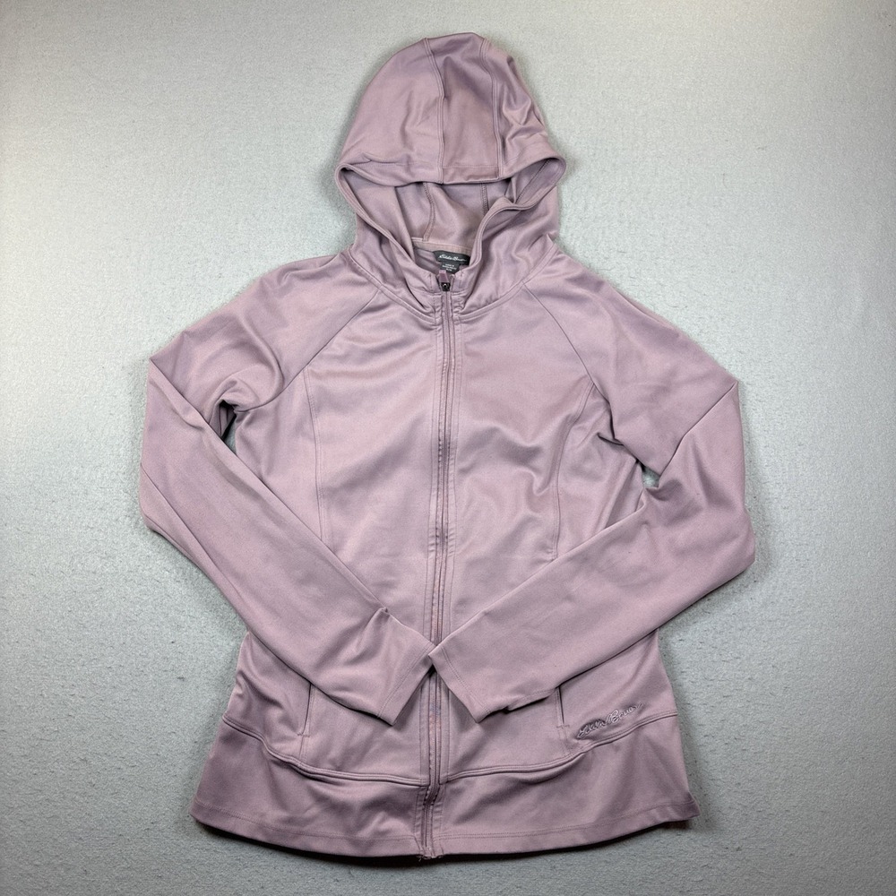 Eddie Bauer Womens Rustic Purple Full Zip Hoodie Performance Jacket M Zip Pocket